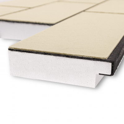 Термопанель камень Сланец Слоновая Кость 1480х580 мм ппс 16 толщина 50 мм