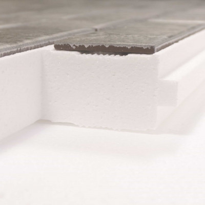 Термопанель ППС Керамин Теннесси 1 Светло-серый 40 мм за м2